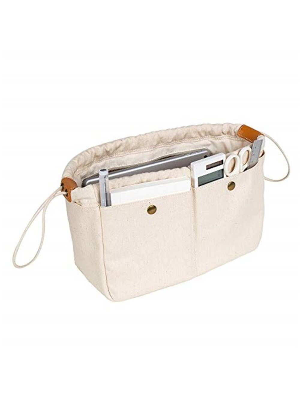 Small Canvas Lady Women Travel Handbag Organizer Insert for Tote Handbag (S)
